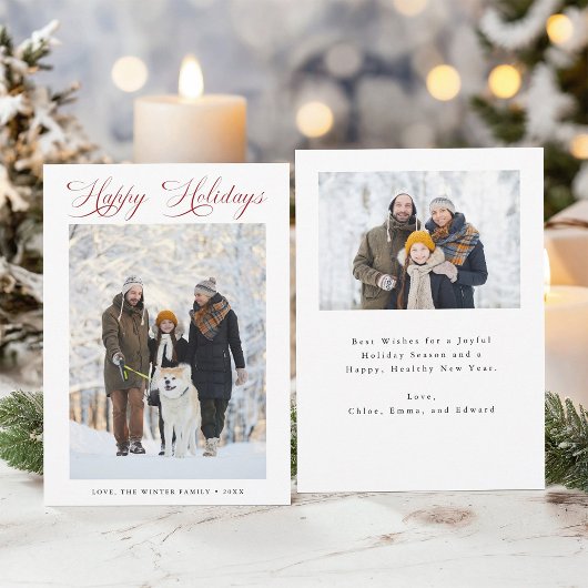 Prettige feestdagen Romantisch rood schrift Feestdagenkaart