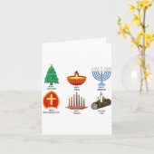 Prettige Feestdagen Rond de Wereld Multiculturele  Kaart (Gele Bloem)