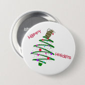 prettige feestdagen ronde button 7,6 cm (Voorkant /achterkant)