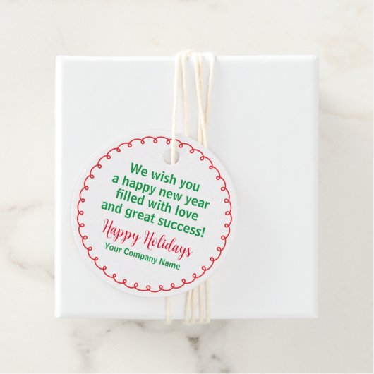 Prettige feestdagen Ronde Kraft Gift Label Custom  (In situ)