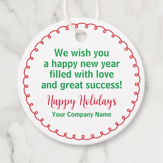 Prettige feestdagen Ronde Kraft Gift Label Custom (Voorkant)