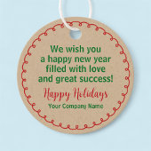 Prettige feestdagen Ronde Kraft Gift Label Custom