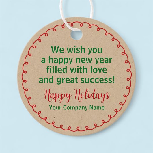 Prettige feestdagen Ronde Kraft Gift Label Custom 