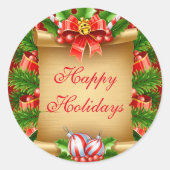 prettige feestdagen ronde sticker (Voorkant)