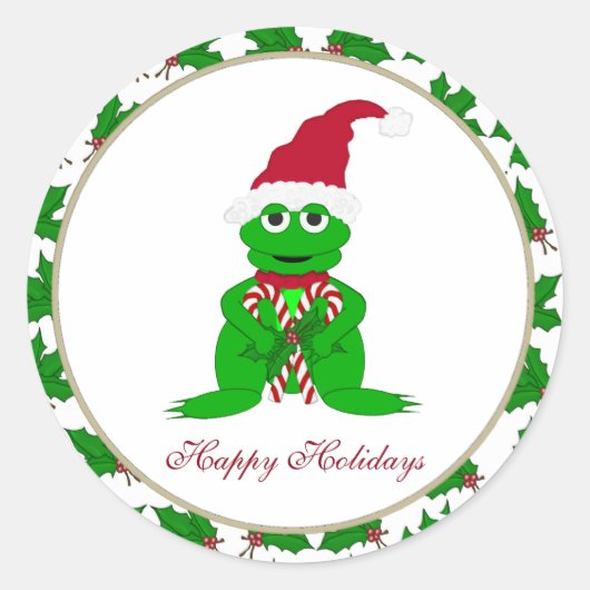prettige feestdagen ronde sticker (Voorkant)