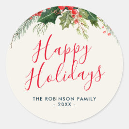 Prettige feestdagen ronde sticker