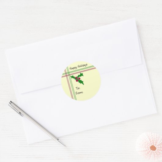prettige feestdagen ronde sticker (Envelop)