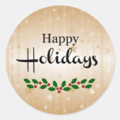 prettige feestdagen ronde sticker (Voorkant)