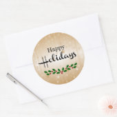 prettige feestdagen ronde sticker (Envelop)