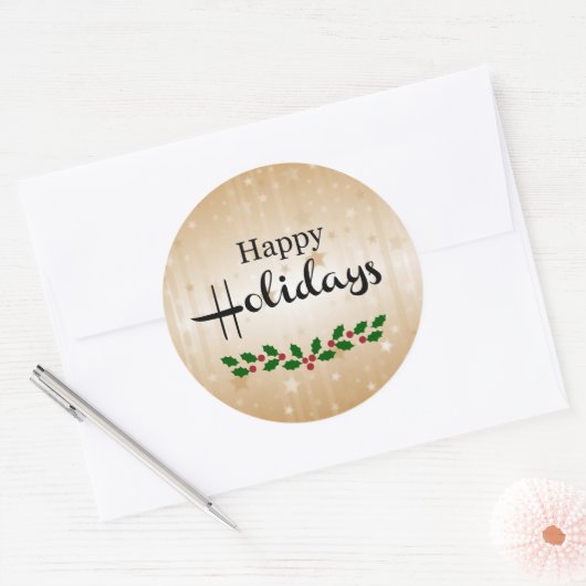 prettige feestdagen ronde sticker (Envelop)