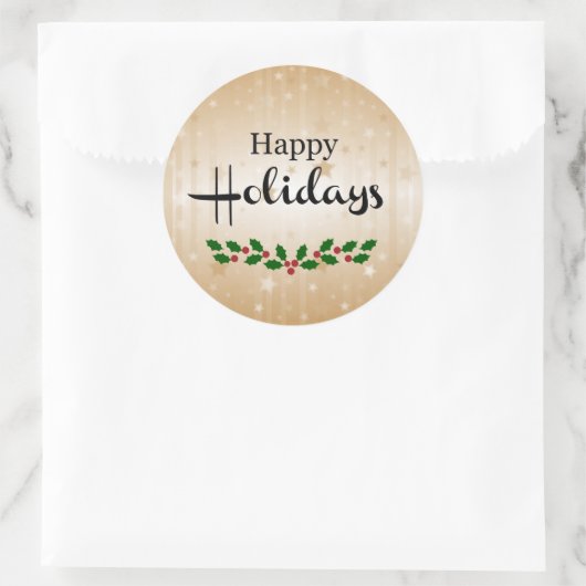 prettige feestdagen ronde sticker (Tas)