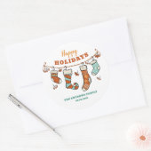 prettige feestdagen ronde sticker (Envelop)