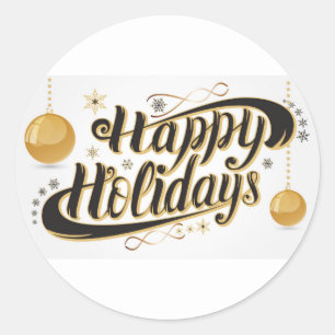 prettige feestdagen ronde sticker
