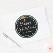 prettige feestdagen ronde sticker (Envelop)