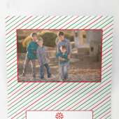 Prettige feestdagen Rood en groen Drieluik Wenskaart (Binnenzijde eerst)