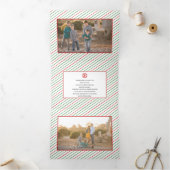 Prettige feestdagen Rood en groen Drieluik Wenskaart (Binnen)