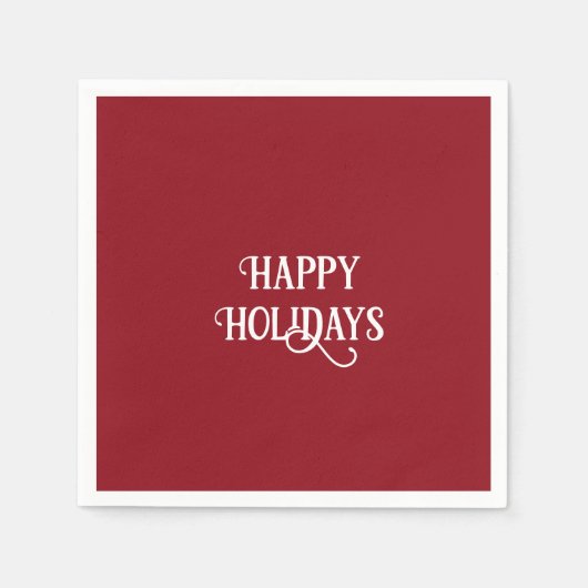 Prettige feestdagen Rood en Wit Servet (Voorkant)