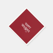 Prettige feestdagen Rood en Wit Servet (Hoek)