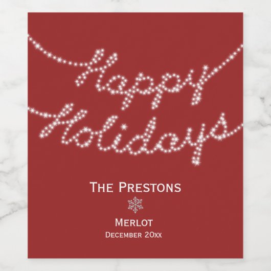 Prettige feestdagen Rood etiket (Enkel label)