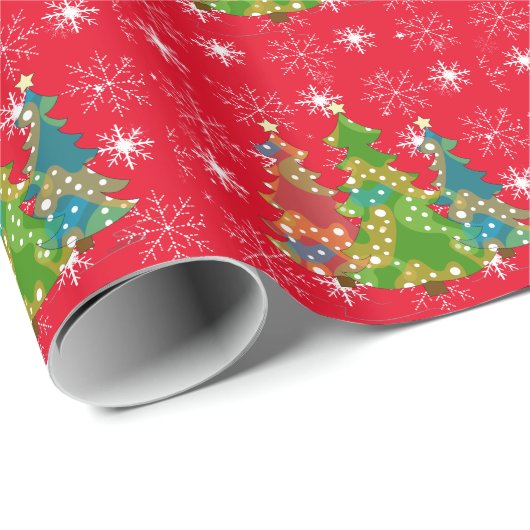 Prettige feestdagen Rood, Feestelijk Modern Inpakp Cadeaupapier (Rol Hoek)