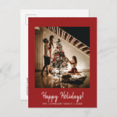 Prettige feestdagen Rood Foto Briefkaart (Voorkant / Achterkant)