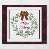 Prettige feestdagen Rood geroosterd etiket op bier (Enkel label)