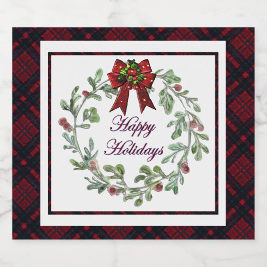 Prettige feestdagen Rood geroosterd etiket op bier (Enkel label)