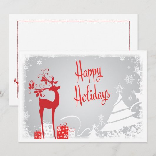 prettige feestdagen | Rood, grijs, wit bier Feestdagenkaart (Voorkant / Achterkant)