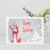 prettige feestdagen | Rood, grijs, wit bier Feestdagenkaart (Staand voorkant)