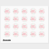 Prettige feestdagen Rood groen aangepaste naam Fav Ronde Sticker (Vel)