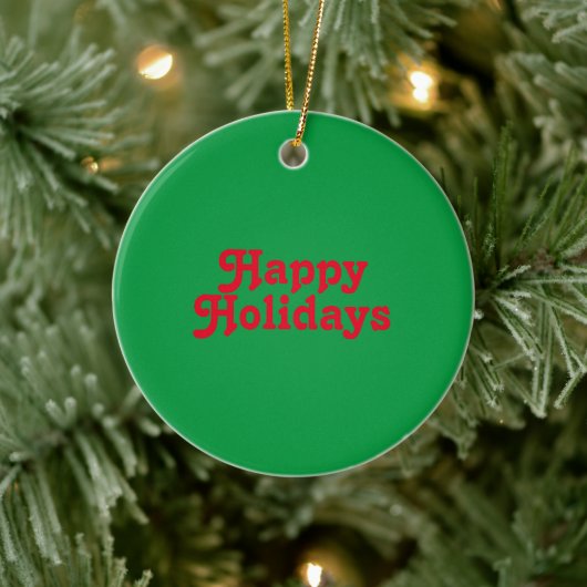 "Prettige feestdagen" Rood groen Keramisch Ornament (Boom)