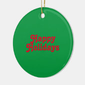 "Prettige feestdagen" Rood groen Keramisch Ornament (Links)