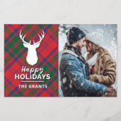 Prettige feestdagen Rood Groen Plaid Foto Tartan (Voorkant)