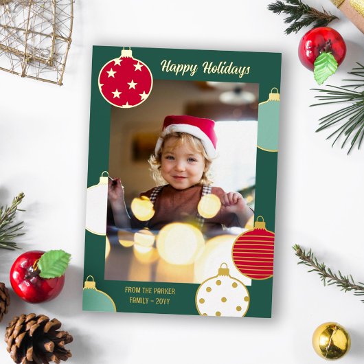 Prettige feestdagen Rood Groen Wit Kerstballen