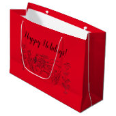 prettige feestdagen! Rood Groot Cadeauzakje (Voorkant Gekanteld)