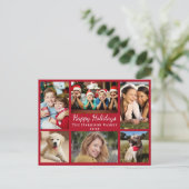 prettige feestdagen Rood kerstfeest met fotocollag (Staand voorkant)