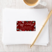 Prettige feestdagen Rood label voor feestelijk ret (Insitu)