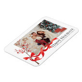 Prettige feestdagen Rood lint Foto | Kerstmis Magneet (Linkerzijde)