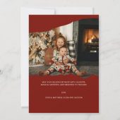 Prettige feestdagen Rood minimalistisch 2 foto Feestdagenkaart (Achterkant)