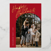 Prettige feestdagen Rood Modern Script (Voorkant)