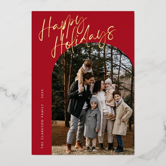 Prettige feestdagen Rood Modern Script (Voorkant)