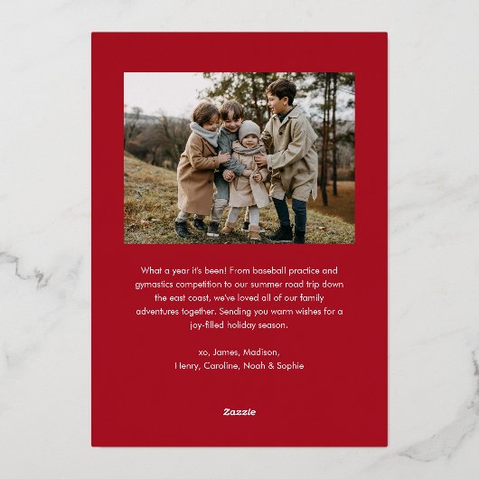 Prettige feestdagen Rood Modern Script (Achterkant)