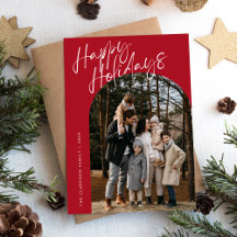 Prettige feestdagen Rood Modern Script