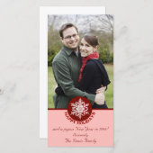 prettige feestdagen rood papier Snowflake 4x8 Feestdagenkaart (Voorkant / Achterkant)