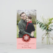 prettige feestdagen rood papier Snowflake 4x8 Feestdagenkaart (Staand voorkant)