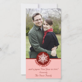 prettige feestdagen rood papier Snowflake 4x8 Feestdagenkaart