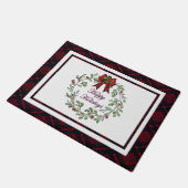 Prettige feestdagen Rood Plaid Deurmat (Schuin)