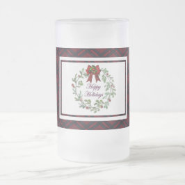 Prettige feestdagen Rood Plaid Matglas Bierpul