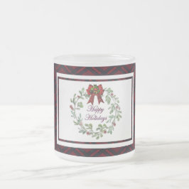 Prettige feestdagen Rood Plaid Matglas Koffiemok