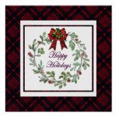 Prettige feestdagen Rood Plaid Perfect Poster (Voorkant)